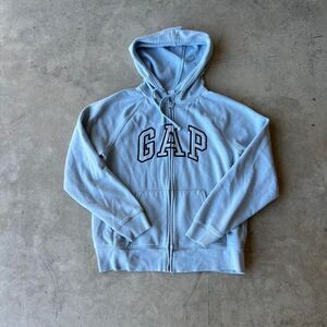 Gap Womens M Blue Zip Up Hoodie y2k